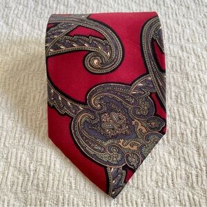 Stafford Paisley Print Silk Tie